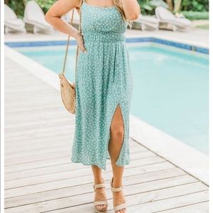 Someone You Loved Mint Printed Midi Dress
